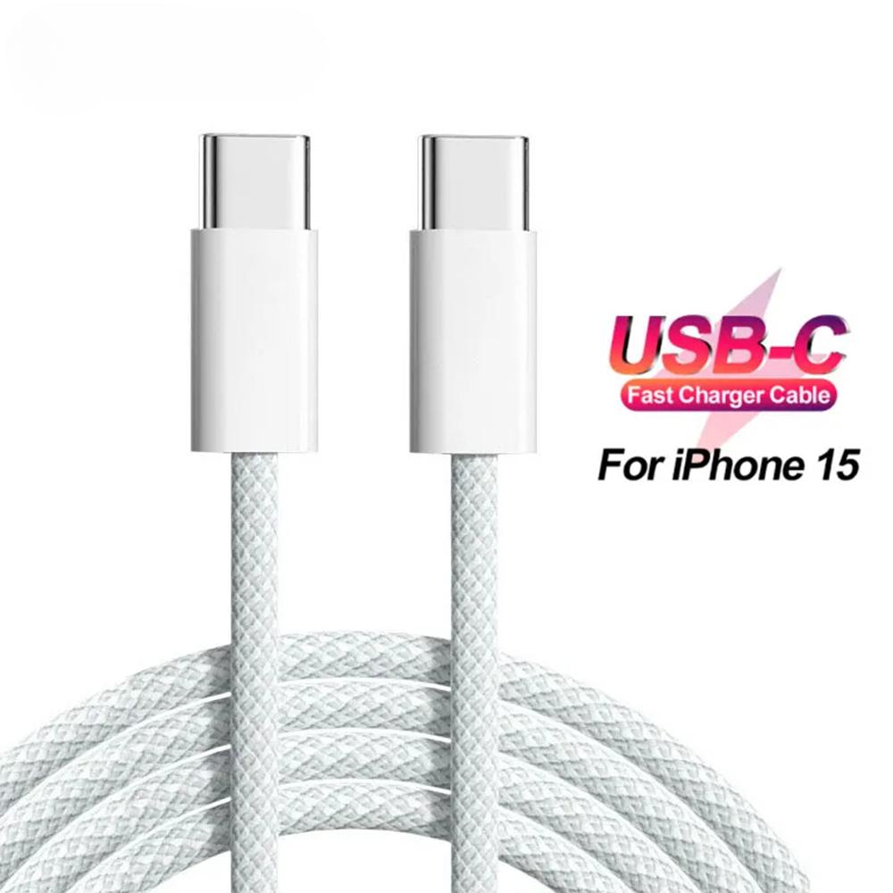 PD 60W USB C кабель для быстрой зарядки для iPhone 15 Pro Max Samsung S24 Ultra Weaving зарядный кабель для передачи данных Аксессуары