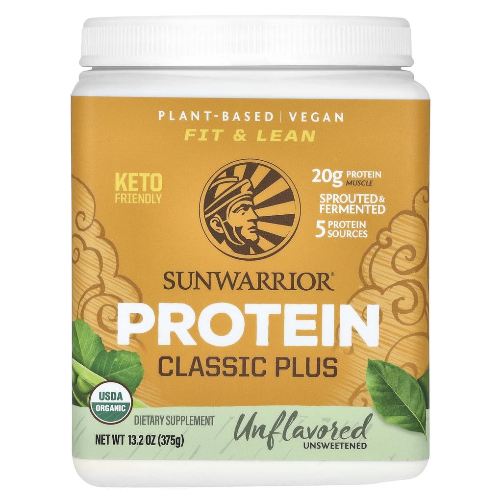 Classic Plus Protein, Vegan, Unflavored, 375g (13.2oz)