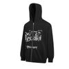 Unisex Oversized Hooded Sweatshirt With Horse Riding Print Winter Warm Cotton Blend Long Sleeve Streetwear