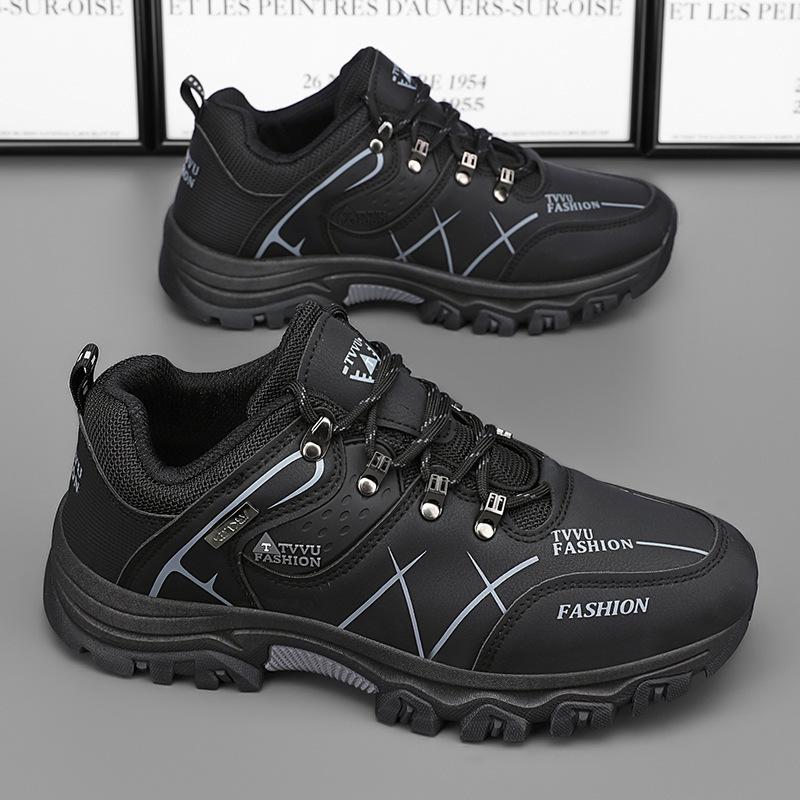 Fashion Spring New Men's Sports Shoes Waterproof Anti Slip Breathable Hiking Shoes Simple Comfortable Men's Wear-resistant Shoes