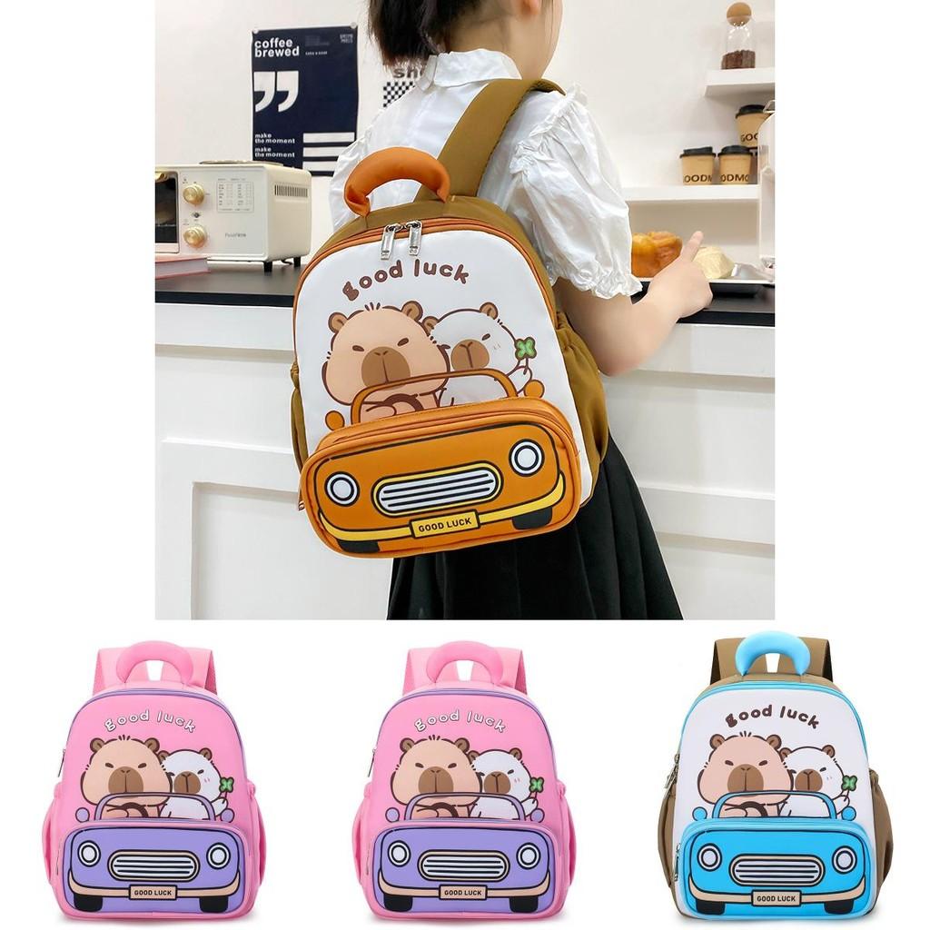 Adorable Toddler School Bag With Cartoon Capybara Pattern And Airflow Design For Kindergarten