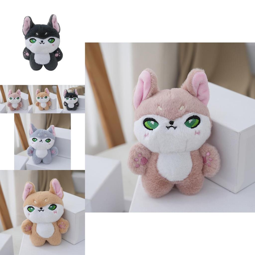 Trendy Cartoon Fox Plush Keychain Fluffy Cute Wolf Doll Bag Accessory