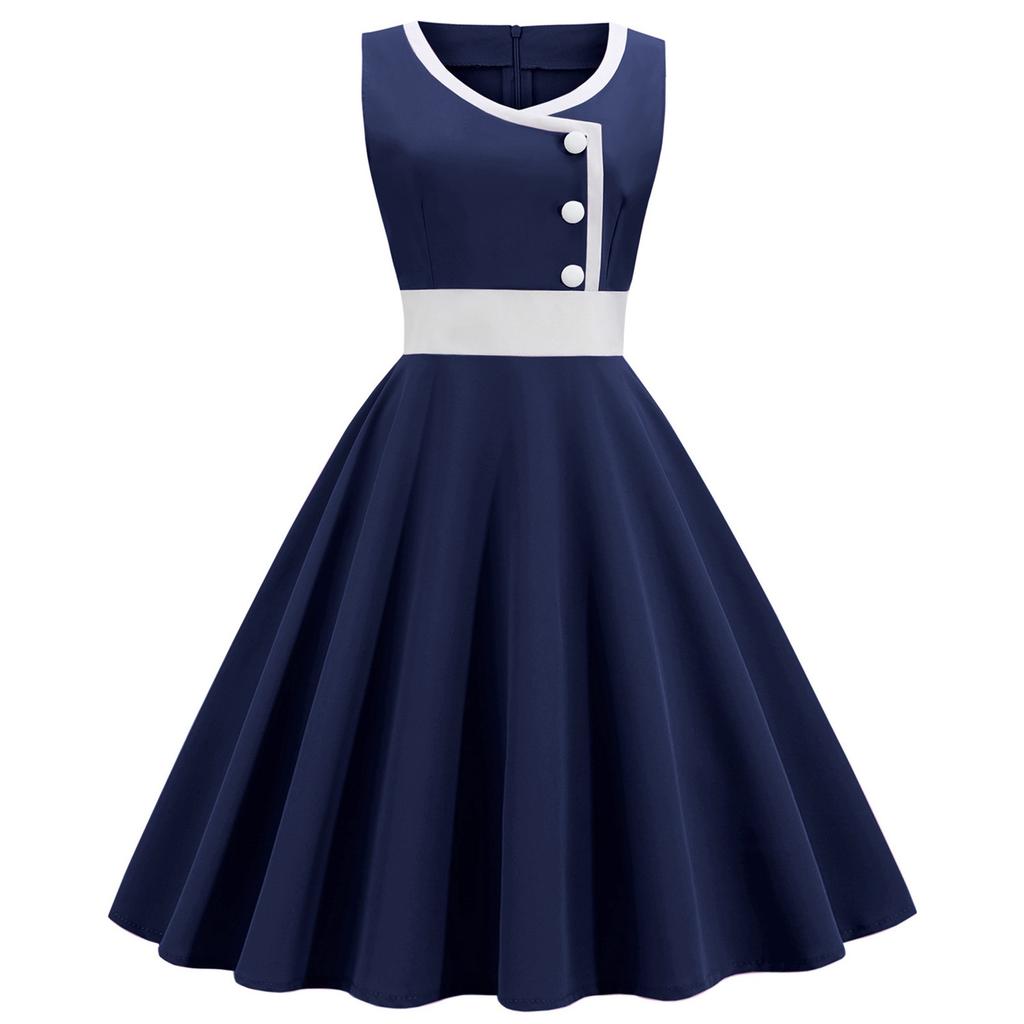 Женское свободное платье без рукавов с винтажным принтом