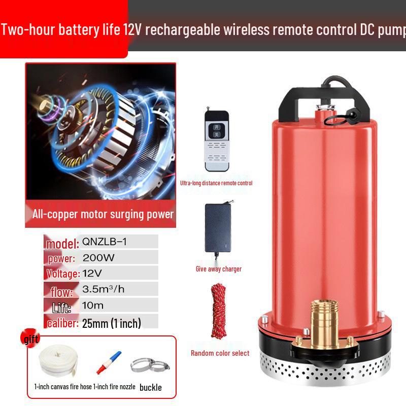 Rechargeable Wireless Remote Control Submersible Water Pump for Agricultural Irrigation