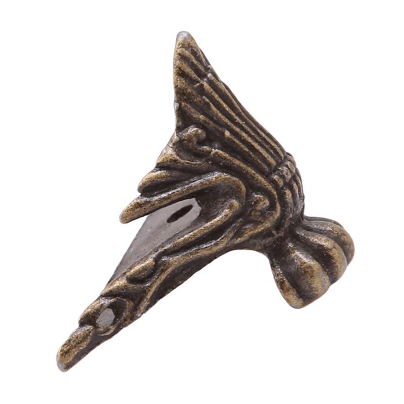 4 шт./компл. бронзовый латунный сундук для ювелирных изделий, деревянная мебельная коробка, декор для ног, угловой протектор, винтажный декор