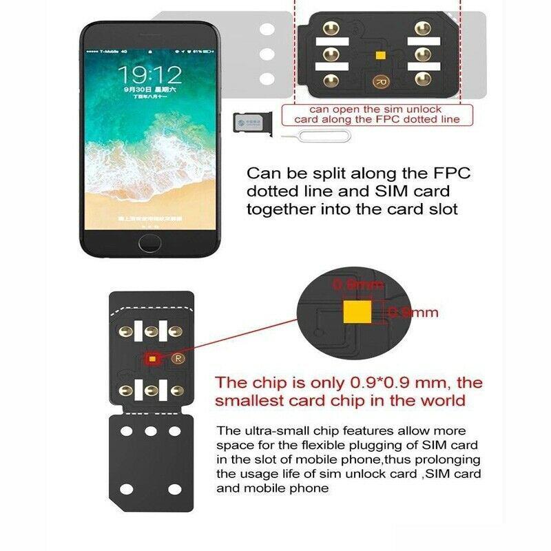 Карта разблокировки R-SIM 14 RSIM Nano для iPhone XS MAX/XR/XS/8/7/6 4G iOS 12