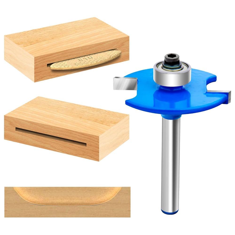 Фреза для шпоночных пазов ( biscuit jointer router bit) с хвостовиком 1/4 дюйма, Фреза для вырезания пазов под шпонки, Фреза для деревянных шпонок, Инструмент для деревообработки