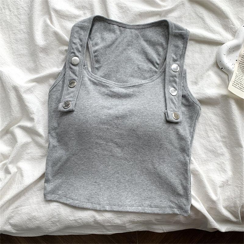 Women Black White Tank Tops Sleeveless T-shirts For Female Crop Tops Casual Vest For Girls Y2K Soild Tops