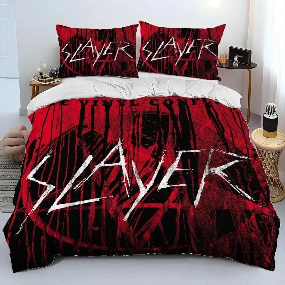 3D Принт Slayer Хэви-метал группа Музыка Постельное белье Набор Пододеяльник Комплект для кровати Покрывало Наволочка Одеяло Кинг Квин Размер