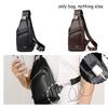 Мужская нагрудная сумка Barnoroo Сумка через плечо С портом USB для зарядки Материал: Искусственная кожа