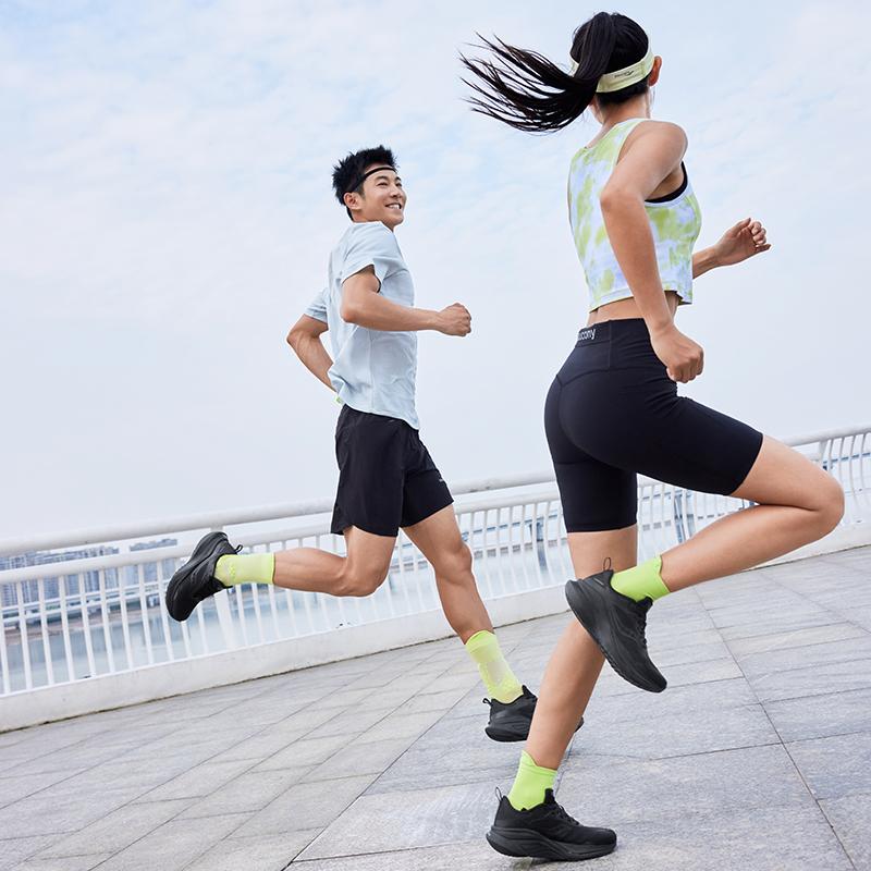 SAUCONY Pwrvizi Высокоэластичные Eva Поддержка для бега и тренировок Низкие Повседневные городские кроссовки Унисекс Черные S28225-4