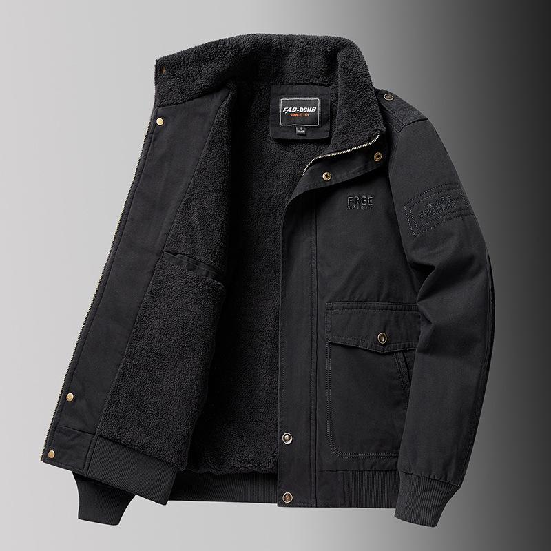 Утепленная мужская зимняя куртка из чистого хлопка с начесом, утолщенная, мужская повседневная куртка для активного отдыха, утепленная куртка