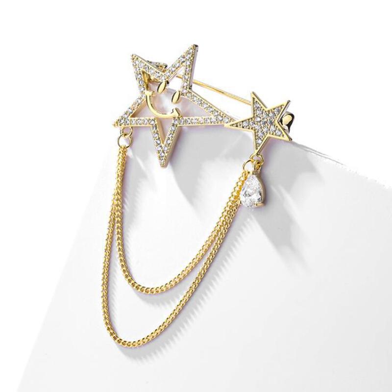 Brooch Jewelry Accessories Hijab Tassel Lapel Pin Suit Shirt Collar