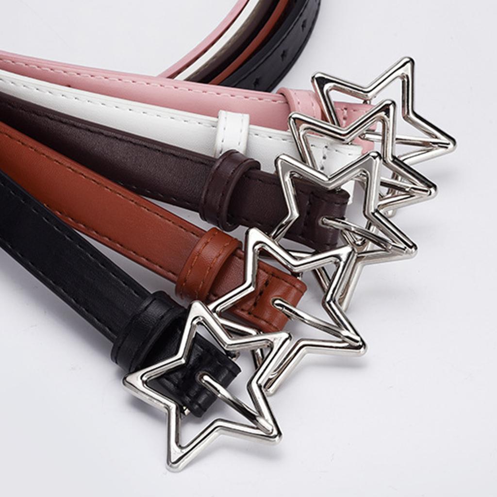 Adjustable Alloy Star Buckle Thin Waist Belt Vintage Style Belt Hot Girls Women Waist Belt for Coat Skirts Jeans