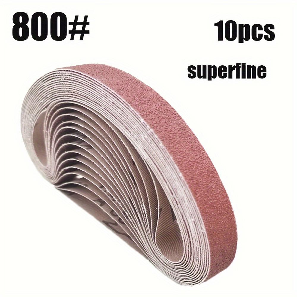 Набор из 10 шлифовальных лент 20,4" x 0,78", зернистость 60/100/240/320/800, небольшая ленточная шлифовальная машинка для деревообработки, полировки металла