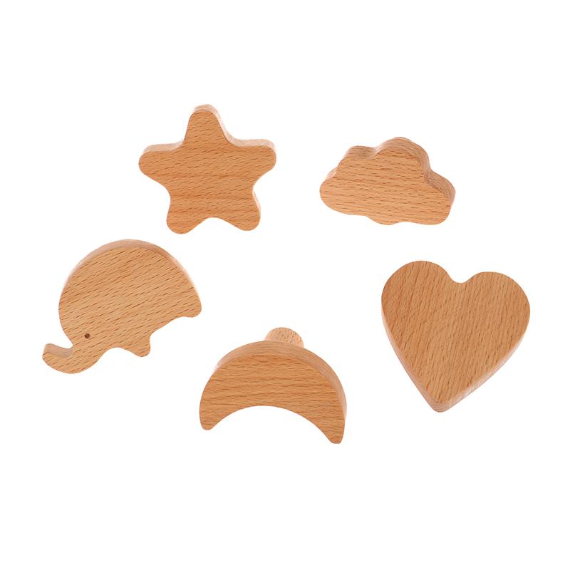 Милые облака, звезды, деревянные ручки для мебели, для шкафов и ящиков, дверные ручки, ручки для кухонных шкафов, деревянные дверные ручки