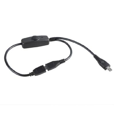 USB 5-контактный кабель для зарядки 1 в 2 выхода со встроенными переключателями и светодиодной подсветкой для светодиодной лампы 5V2A и портативной электроники Черный