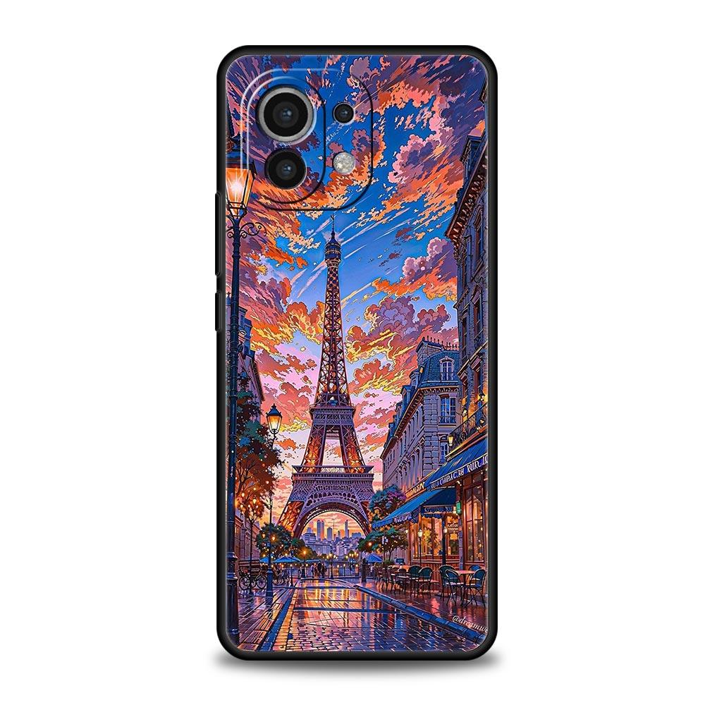 Красный зонт Эйфелева башня Чехол для телефона для Xiaomi Mi 17 15T 15 14 14T 13T 12T Pro 12 13 Lite 5G 11T Poco X6 X7 X5 Pro Мягкий чехол
