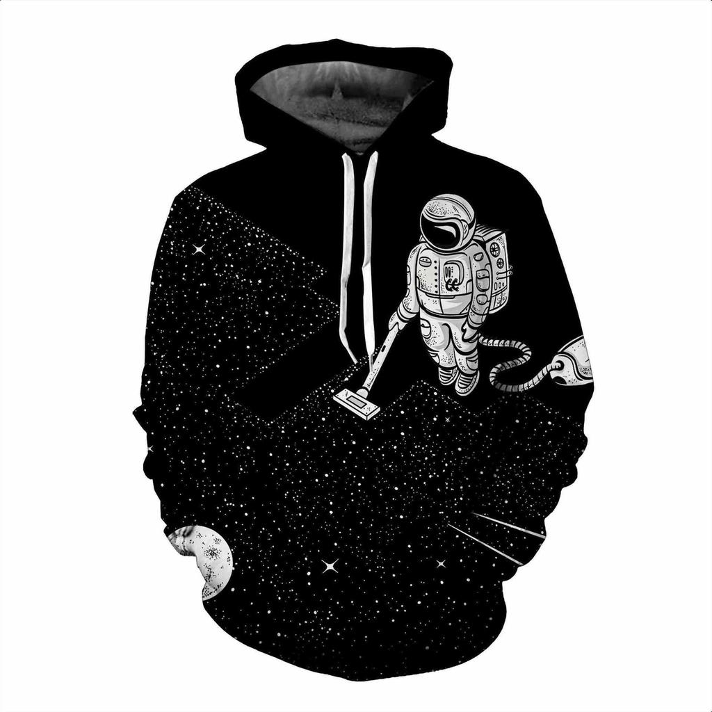 Fashion Men's Sweatshirt Planet 3D Digital Printing Casual Baseball Clothing Loose Hoodie Sweatshirt