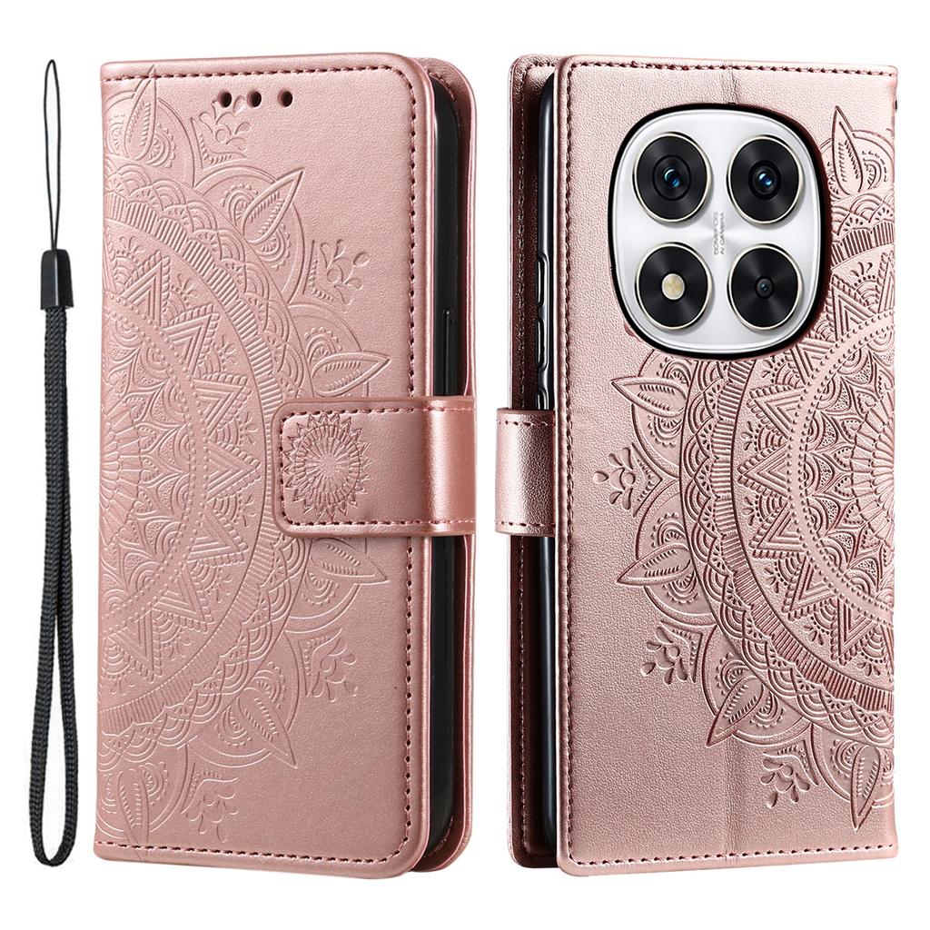 For Xiaomi Redmi Note 14 Pro 4G Stand Case Imprinted Totem PU Leather Wallet Phone Cover
