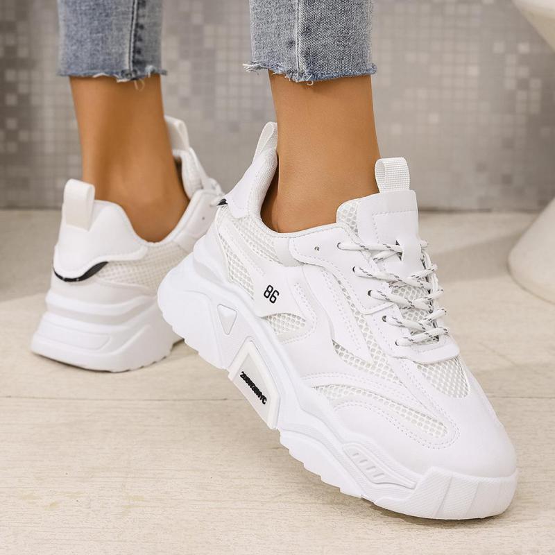 Fashion Spring Purple Platform Sneakers Thick Sole Sports Shoes Mesh Breathable Casual Sneakers Women Shoes Slip-on Ladies Sneakers