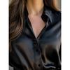Women S Long Sleeve V Neck Button Down Solid Color Elegant Blouse