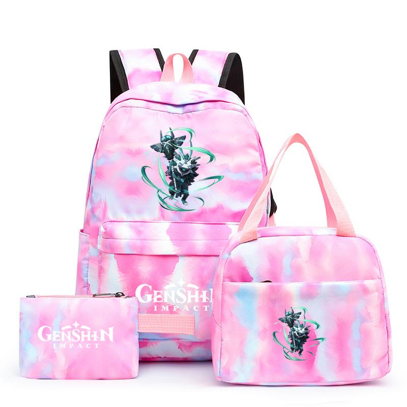 3Pcs/set Anime Girl Backpack Set School Students Kawaii Back To School Backpack Boy Children Lunch Bags Pencil Box