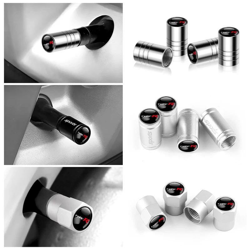 4PCS Car Badge Wheel Tires Valve Cap Metal Tyre Dust Cover Accessories For Honda CITY CIVIC Mugen -V CR-ZModulo xc6 Vezel stickers
