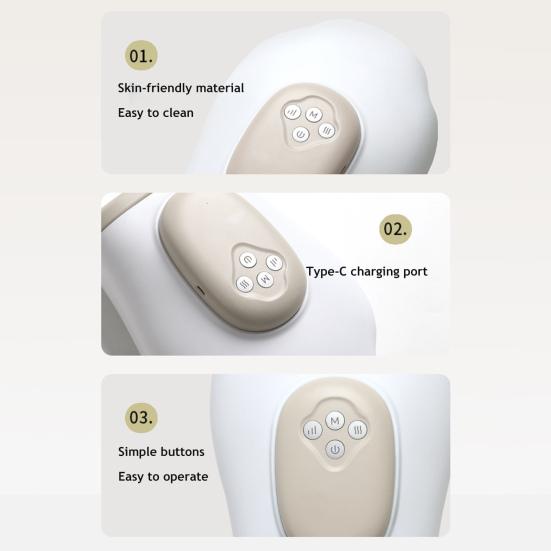 Ручной массажер с тепловой компрессией 3 режима массажа Облегчение боли Профессиональный ручной