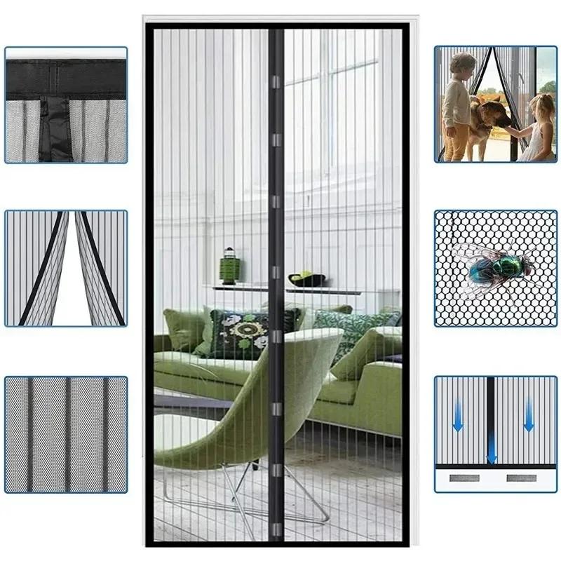 Magnetic Mosquito Net Door Window Automatic Closing Curtains 80/90/100 Cms Curtain Shades Screen Home Textile Garden