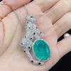 Heavy Industry Cotton Fleece Simulation Paraiba Emerald Leopard Pendant Necklace Suitable For Women's Daily Party High End Jewelry