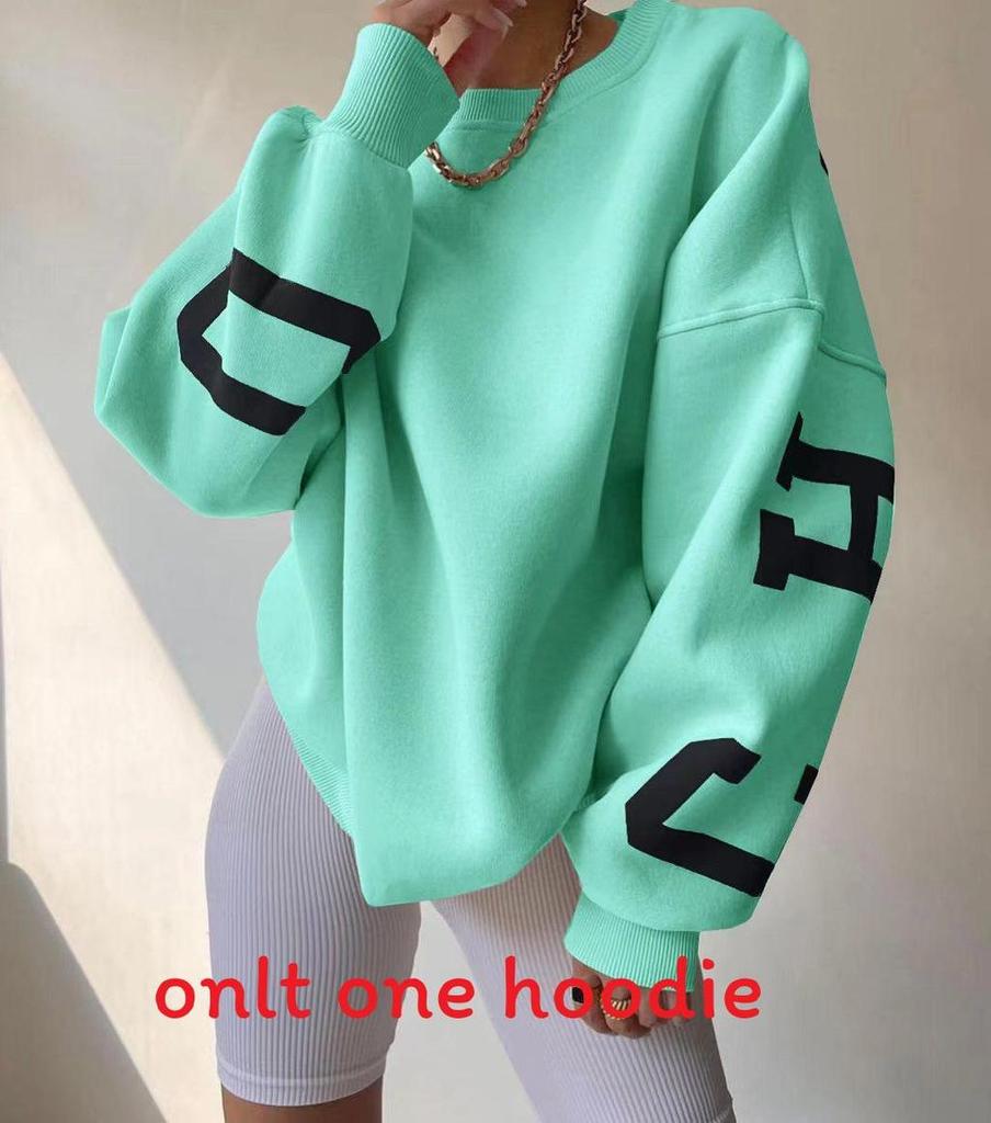 Casual Fashion Letter Print Thick Pullover Sweatshirt For Women Winter 2022