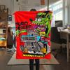 1 шт. Фланелевое одеяло с принтом Rat Fink, Высококачественное, Для всех сезонов, Декор для дома, Тепло и уют, Идеально для рождественских подарков