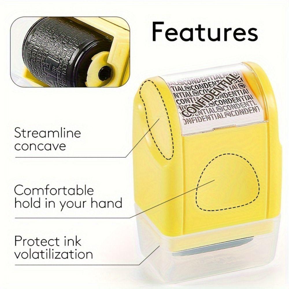 Leakproof Identity Theft Protection Roller Stamp Portable Ink Refill Identity Stamp Roller Garbled Chapter Hide ID