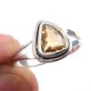 Natural Citrine Gemstone Handmade 925 Solid Sterling Silver Ring Size 7 P8m44