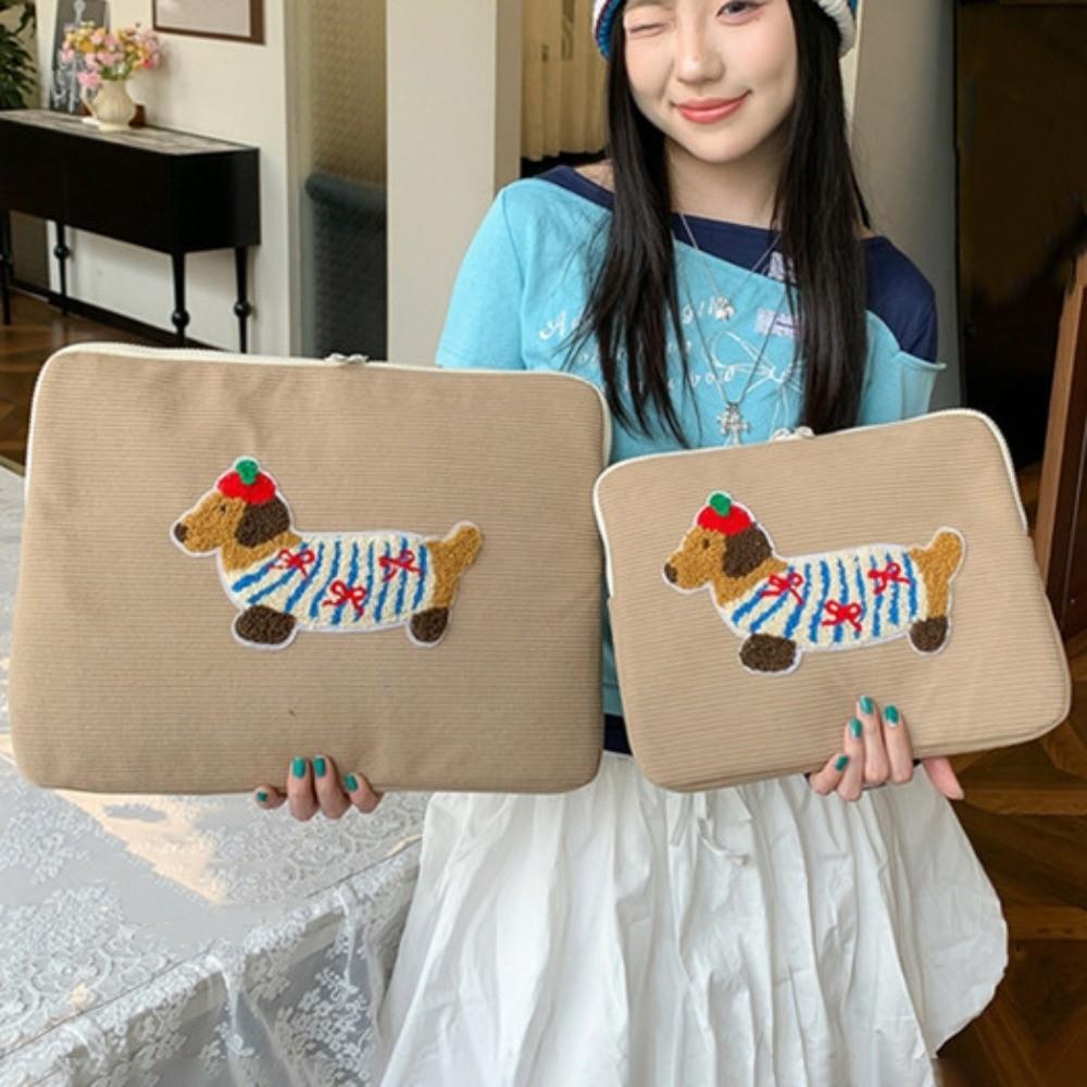 Cartoon Dog Laptop Sleeve Bag Sweet Girl Computer Bag Tablet Sleeve Bag File Package