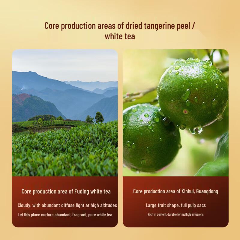 Huaxiangyuan Dingcun Small Gold Bar Tangerine Peel White Tea