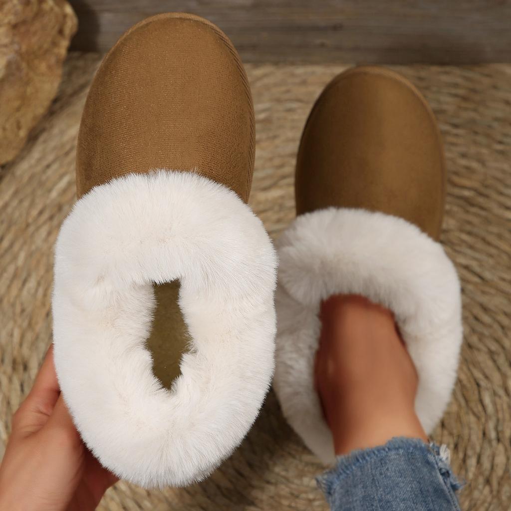 2025 Autumn & Winter New Style - Platform Snow Boots Ankle-Length Solid Color Suede Warm Outdoor Women's Cotton Shoes