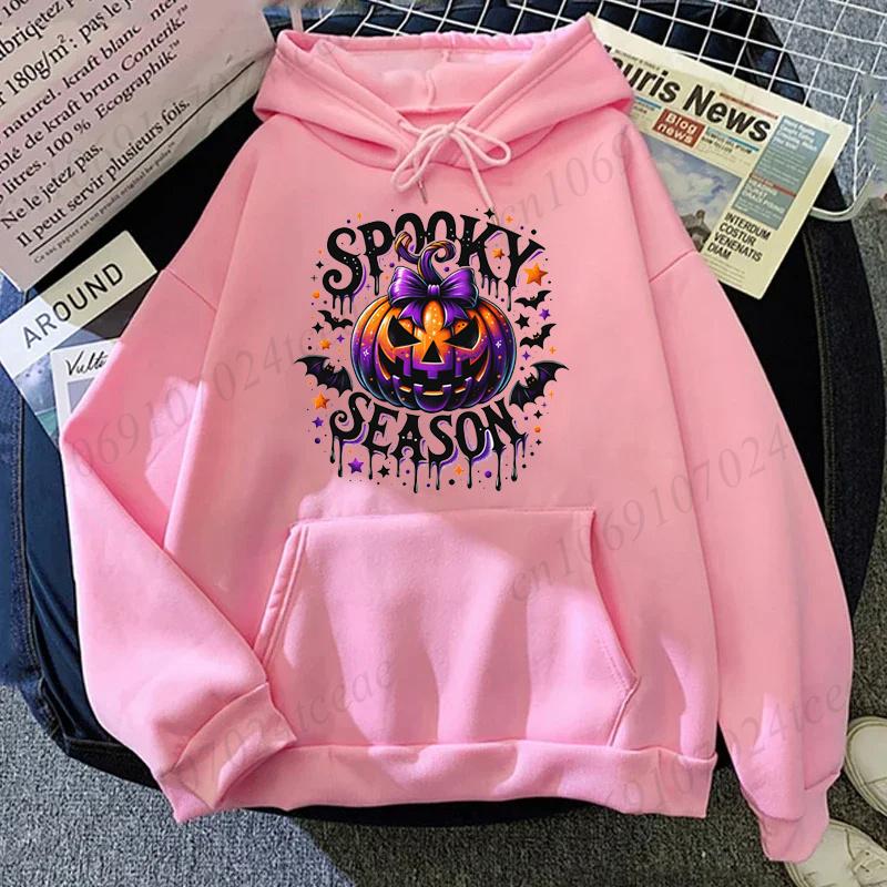 Unisex New Retro Halloween Hoody Women Casual Hoodies Men and Women Fleece Warm Hoodies Spooky Season Fashion Oversized Sweatshirts