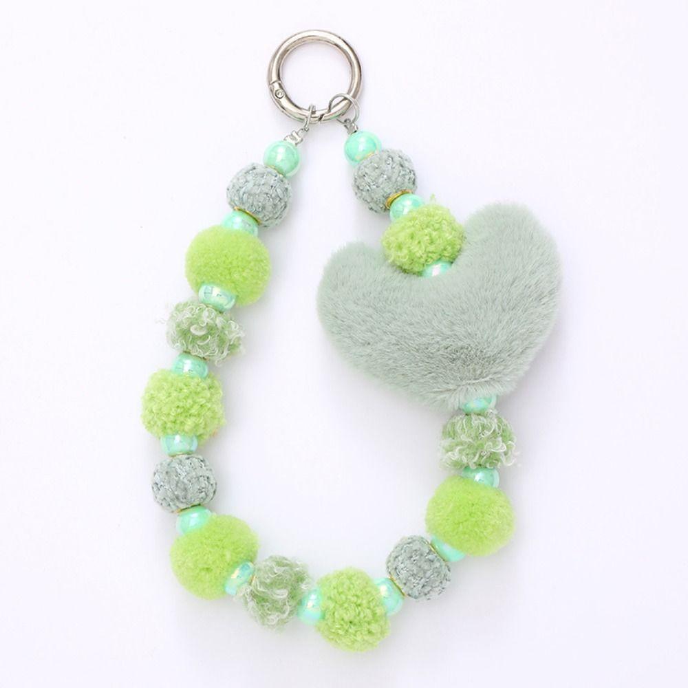 Soft Loveheart Beaded Keychain Colorful Loveheart Beaded Bracelet Female Lady Girl