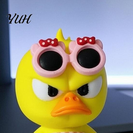 Creative Birthday Gifts 3D Printed Cute Duck Figurine with Glasses, Angry Pose Desk Decor, Accessories Office Bookcase Car Ornament, Funny Collectible