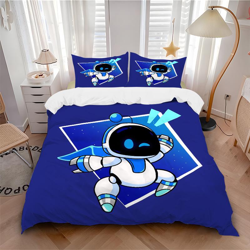 Space Adventure Robot Print 3Pcs Bedding Setduvet Cover With 2 Bedropillowcase Home Birthday Gift