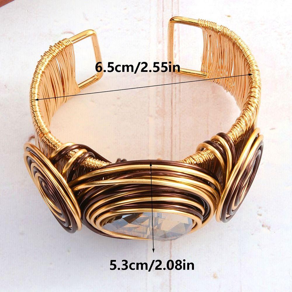 Opening Design Metal Bracelet Handmade Hand Ornament Wire Winding Cuff Bracelet Jewelry Gifts