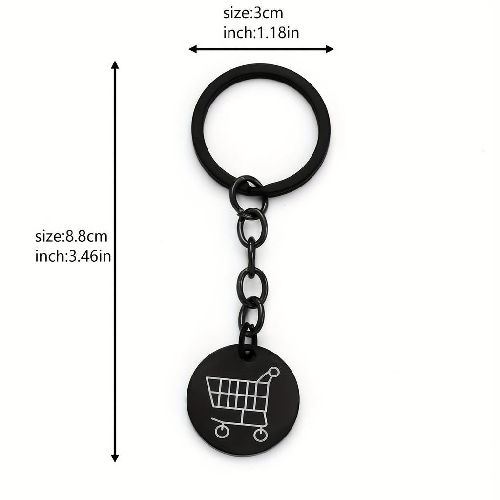 1pc/3pcs of Metal Token Shopping Cart Pendant, Shopping Cart Unlocking Key, Supermarket Shopping Cart Token, Practical Gift, Daily Decoration