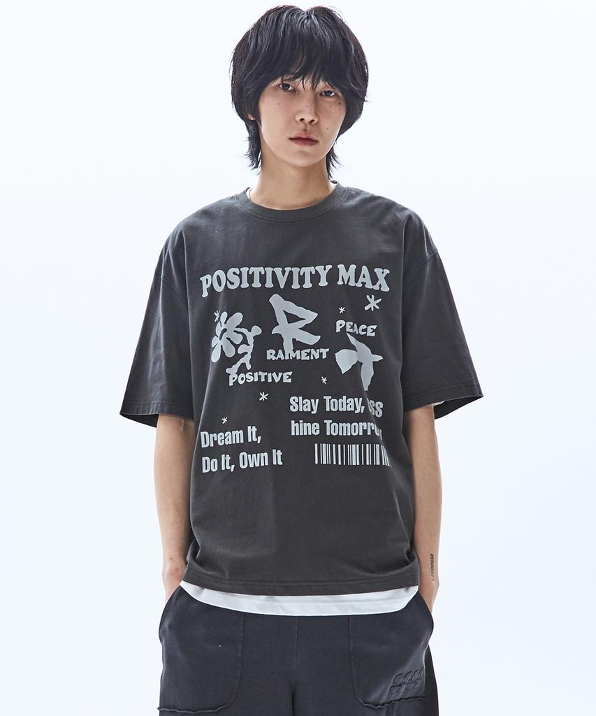 RAIMENT Piece Pigment Print Short Sleeve T-Shirt_Charcoal
