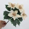 1/3pcs Plastic Plants Christmas Artifical Flowers with 5 Forks Reusable Simulated Flowers Bouquet Creative Christmas Ornaments