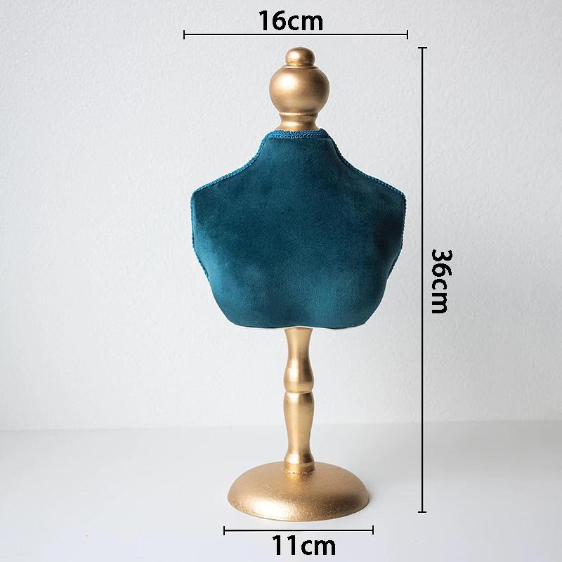 Retro Jewelry Display Stand Luxury Showcase Necklace Display Rack Live Streaming Blue Velvet Necklace Jewelry Shooting Props