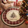 Christmas Plush Rug Festive Home Decor Round Area Bedroom Living Room