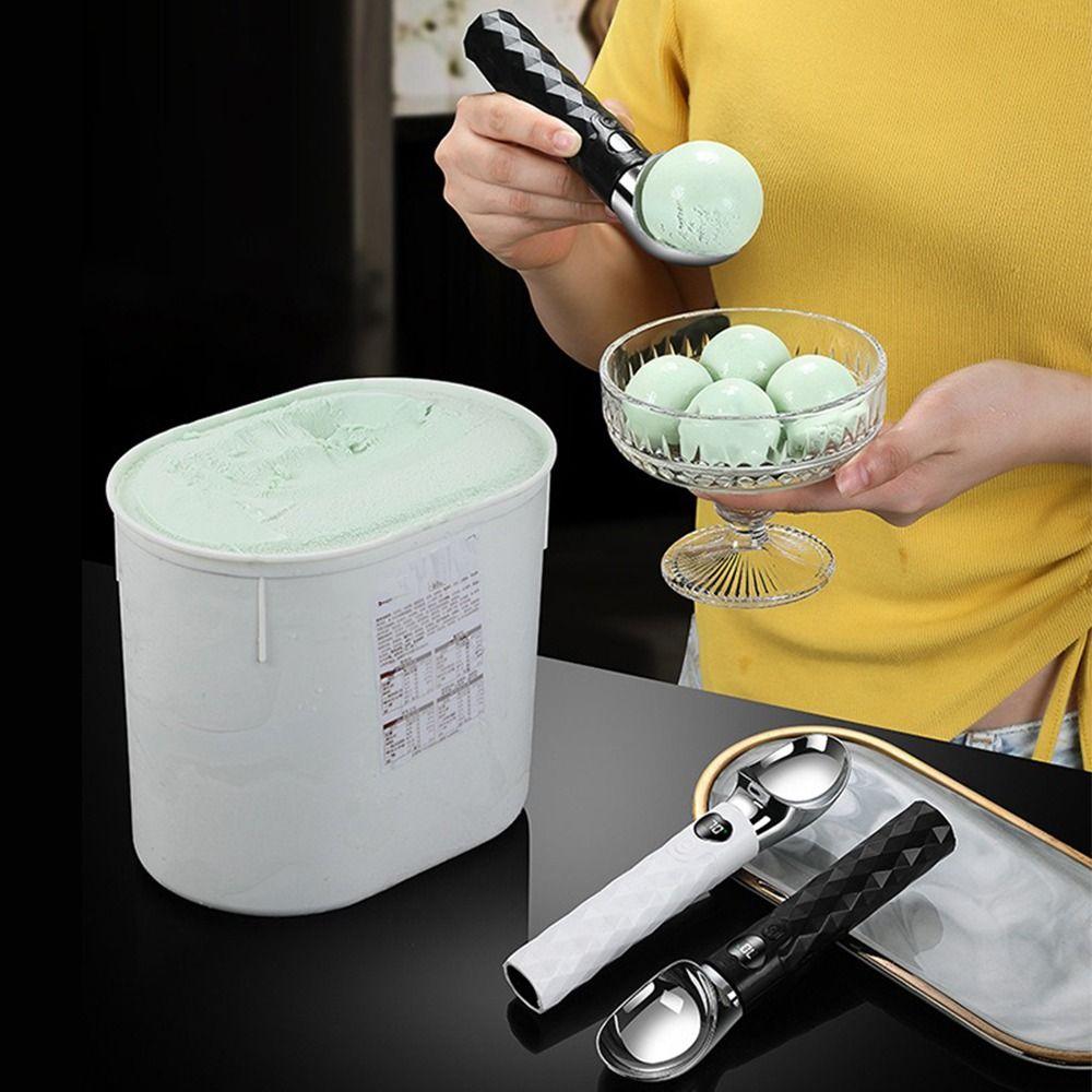 LED Display Electric Heated Ice Cream Scoop Waterproof Ice Cream Dipper Gelato Scooping