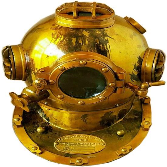 Шлем для подводного плавания Mark V Marine 45,72 см, декоративная копия шлема для подводного плавания ВМС США для домашнего офиса